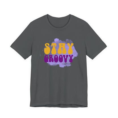 Stay Groovy Unisex Tee, Retro Graphic T-Shirt, Vintage Style Shirt, Unique Gift for Music Lovers, Fun Casual Wear, Perfect for Festivals