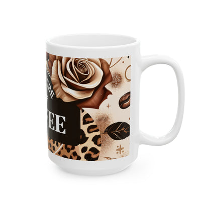 Stylish Coffee Mug - Today's Vibe, Floral Mug, Gift for Coffee Lovers, Unique Kitchen Decor, Inspirational Drinkware