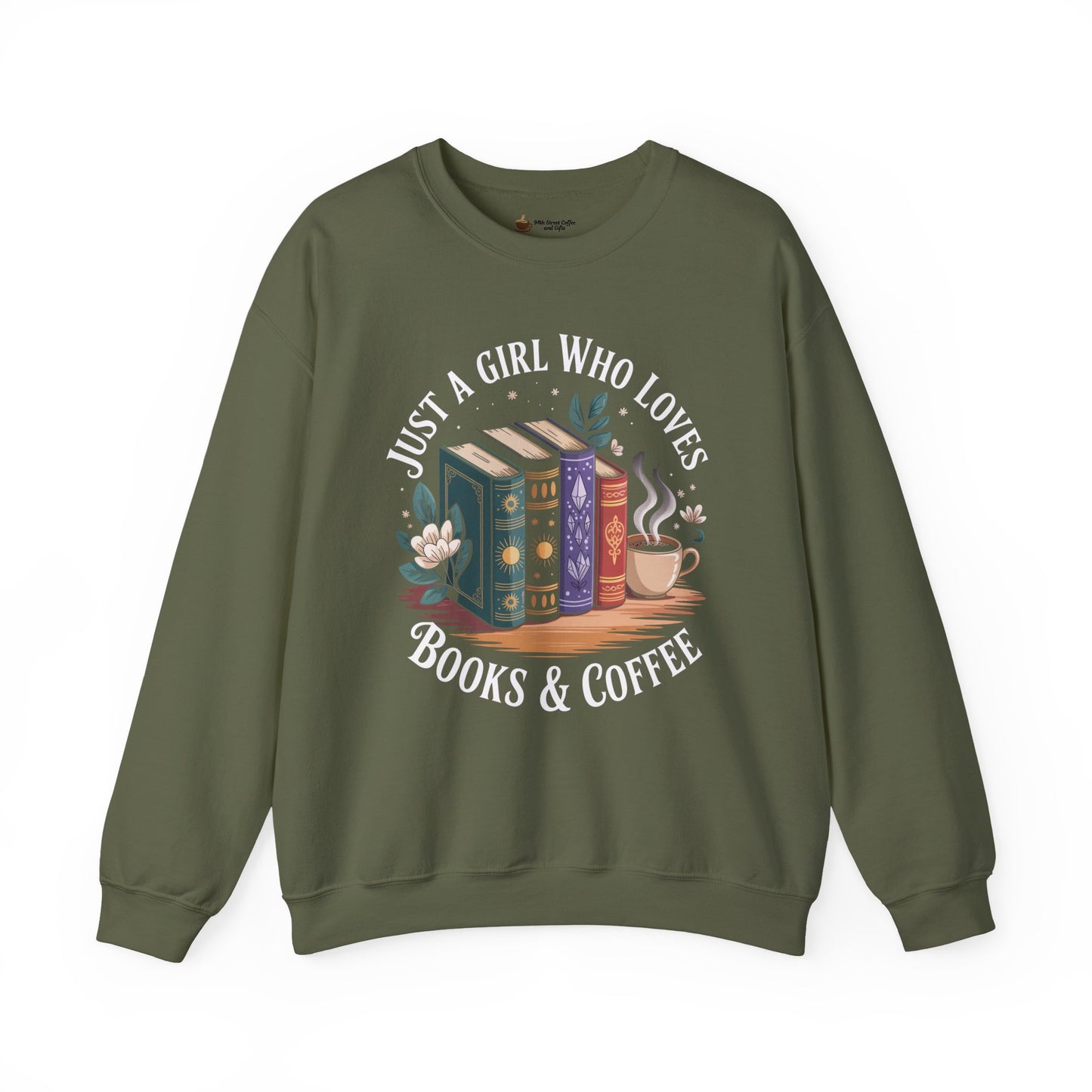 Books & Coffee Crewneck Sweatshirt | Unisex Sweatshirt, Make Coffee Not War, Casual Wear, Gift for Coffee Lovers, Cozy Outfit