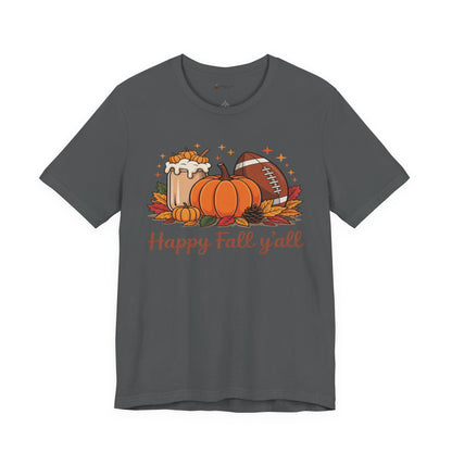 Fall-Themed Unisex Tee, "It's Fall Y'all" Short Sleeve Shirt, Autumn Apparel, Harvest Celebration, Cozy Gift Idea, Seasonal Fashion