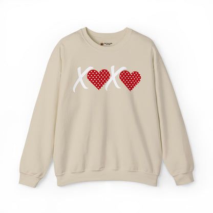 Valentine XOXO Polka Dot Heart Sweatshirt