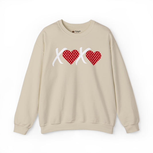 Valentine XOXO Polka Dot Heart Sweatshirt