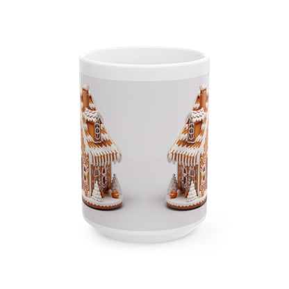 Gingerbread House Ceramic Mug - Holiday Gift, Christmas Decor, Coffee Lover's Gift, Winter Warmth, Cute Kitchenware