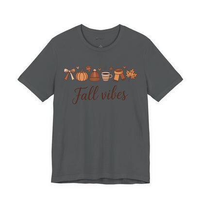 Fall Vibes T-Shirt, Graphic Tee, Gift for Couples, Valentine's Day Tee, Love Shirt, Unisex Jersey Tee, Heart Design Shirt