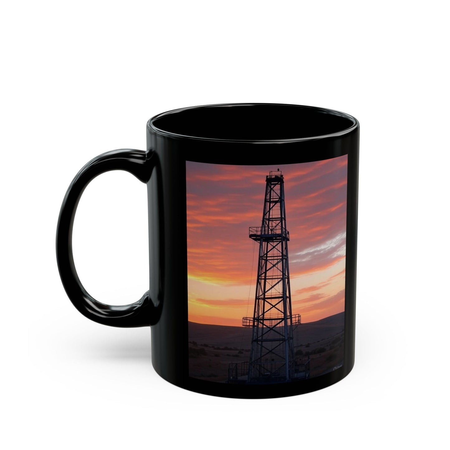 Sunset Scenic Black Mug