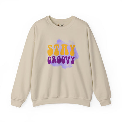 Stay Groovy Retro Crewneck Sweatshirt, Unisex Sweater, Casual Clothing, Gift for Friends, Psychedelic Apparel, Comfortable Layering