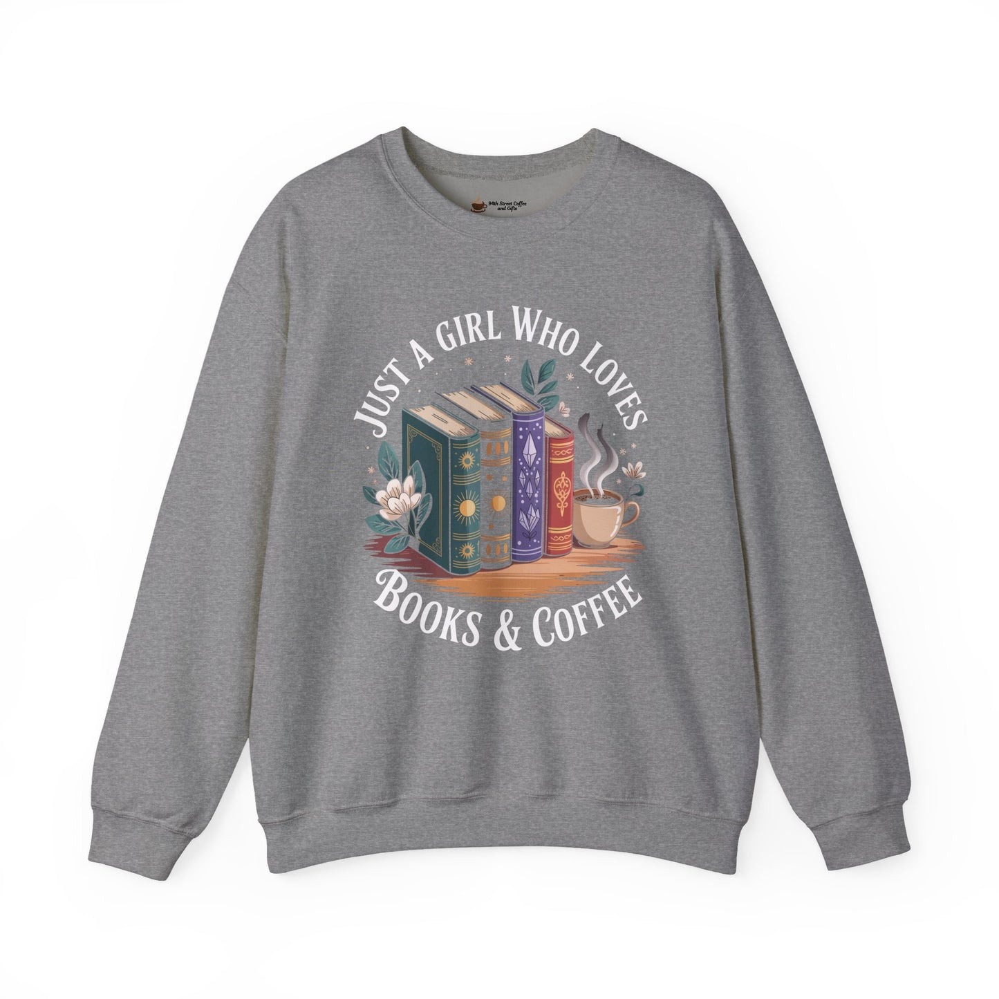 Books & Coffee Crewneck Sweatshirt | Unisex Sweatshirt, Make Coffee Not War, Casual Wear, Gift for Coffee Lovers, Cozy Outfit