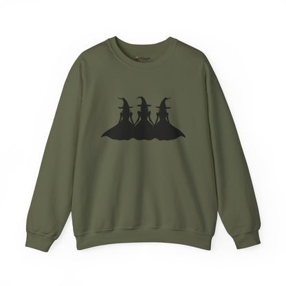 Halloween Witch Silhouette Sweatshirt, Cozy Unisex Crewneck for Fall, Halloween Gift, Spooky Season Apparel, Casual Outfit