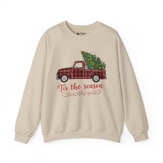 Tis the Season Crewneck Sweatshirt, Holiday Apparel, Cozy Gift, Hand-Drawn Design, Unisex Christmas Sweater, Winter Wardrobe Essential