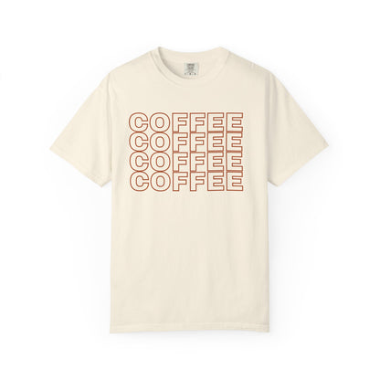 Coffee Lover Unisex T-Shirt - Garment-Dyed Tee for Baristas, Gift for Coffee Enthusiasts, Casual Wear, Birthday, Coffee Shop Uniform
