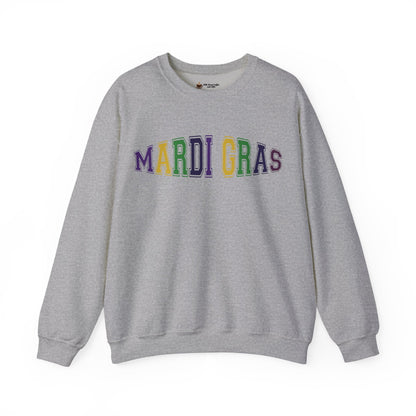 Mardi Gras Crewneck Sweatshirt - Festive Purple Green Gold Parade Pullover